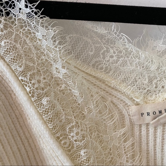 Cream Sweater with Lace Neckline - Picture 8 of 11